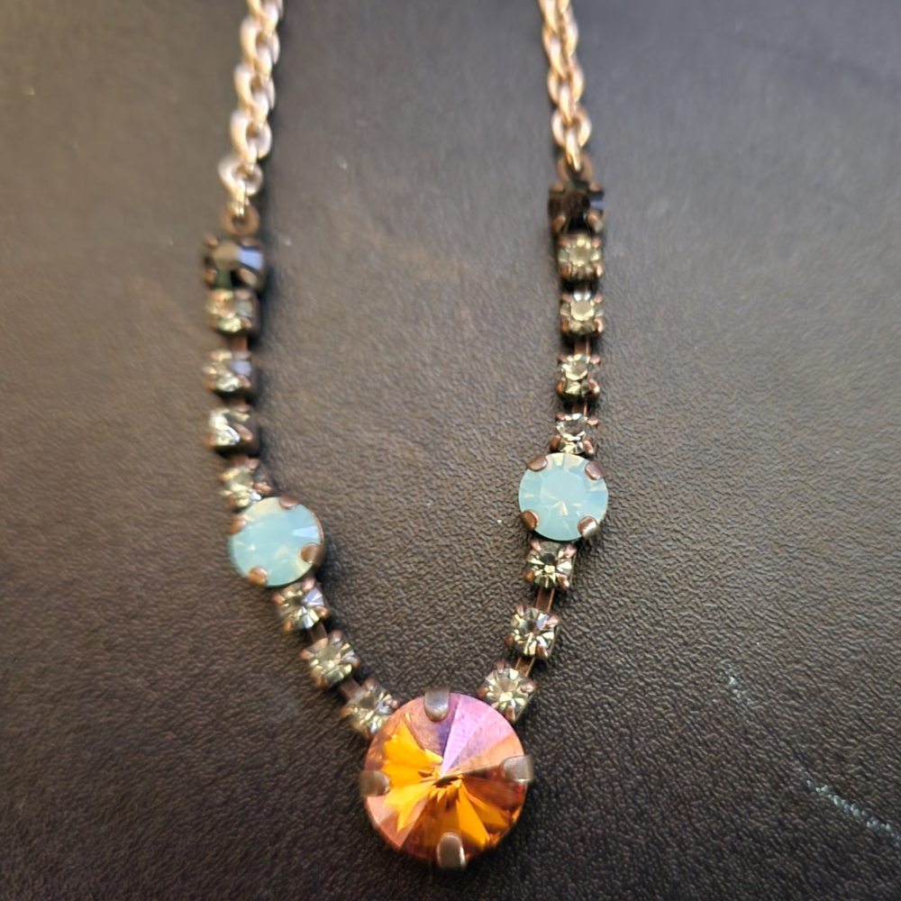 Sabika Necklace with Orange and Blue Accents